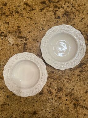 Pair of Certified International ceramic country French bowls